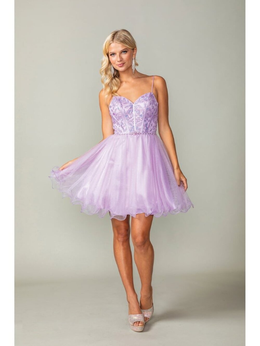 NEW LILAC Evening Gown Floor Length Formal Elegant Stunning 3352
